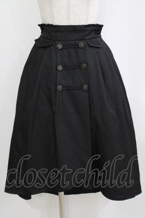 画像: axes femme / W釦×ブレードイレヘムスカート M ブラック H-26-02-08-036-AX-SK-YZ-ZH