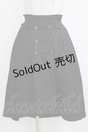 画像: axes femme / W釦×ブレードイレヘムスカート M ブラック H-26-02-08-036-AX-SK-YZ-ZH