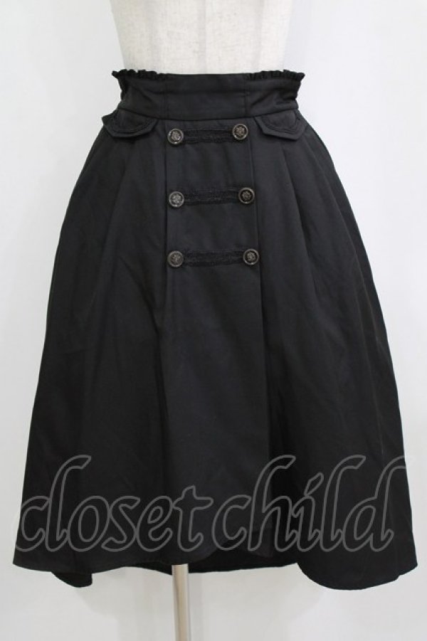 画像1: axes femme / W釦×ブレードイレヘムスカート M ブラック H-26-02-08-036-AX-SK-YZ-ZH (1)