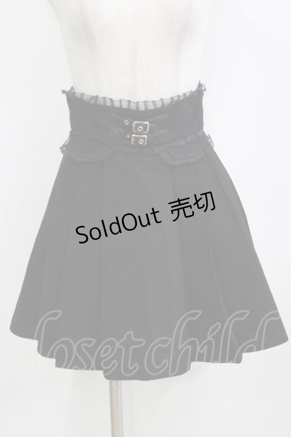 画像1: Rojita / 飾りベルトプリーツライクスカート Free ブラック H-26-02-08-040-LO-SK-NS-ZH (1)