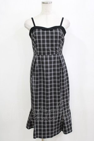 画像: an another angelus / チェック柄マーメイドキャミワンピース Free BLACK H-26-02-08-041-CA-OP-NS-ZH