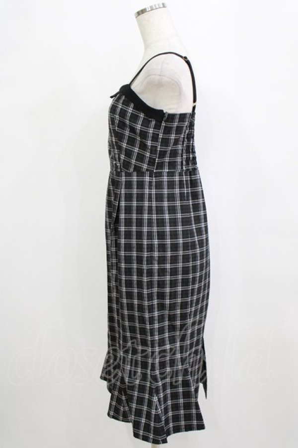 画像2: an another angelus / チェック柄マーメイドキャミワンピース Free BLACK H-26-02-08-041-CA-OP-NS-ZH (2)