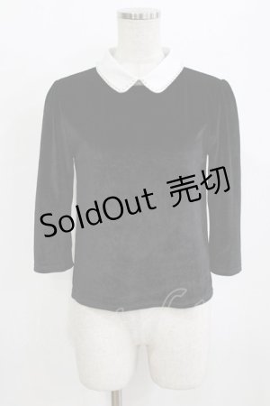 画像: evelyn / バイカラーベロアトップス Free ブラック H-26-02-08-048-LO-TO-NS-ZH