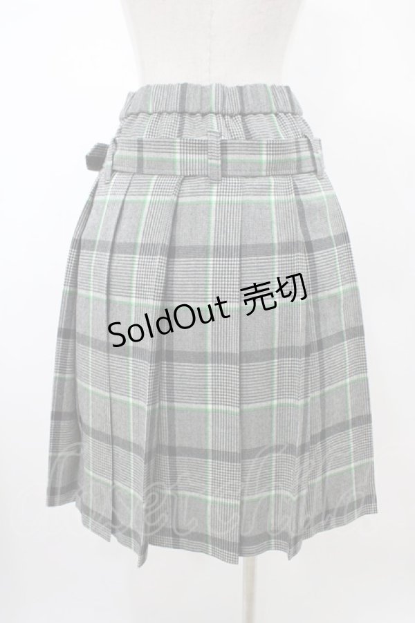 画像2: Jane Marple / ブリティッシュチェックプリーツスカート  monotone H-26-02-08-1035-JM-SK-KB-ZH (2)