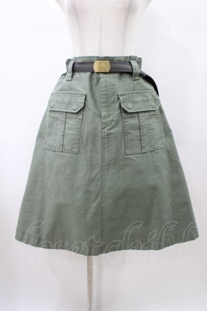 画像: Jane Marple Dans Le Salon / ミリタリーサテンワークスカート  モスグリーン H-26-02-08-1036-JM-SK-KB-ZH