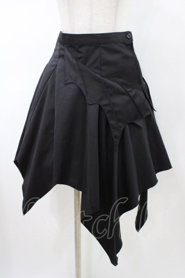 画像1: BPN / コウモリイレギュラースカート  ブラック H-26-02-08-1037-GO-SK-KB-ZH (1)