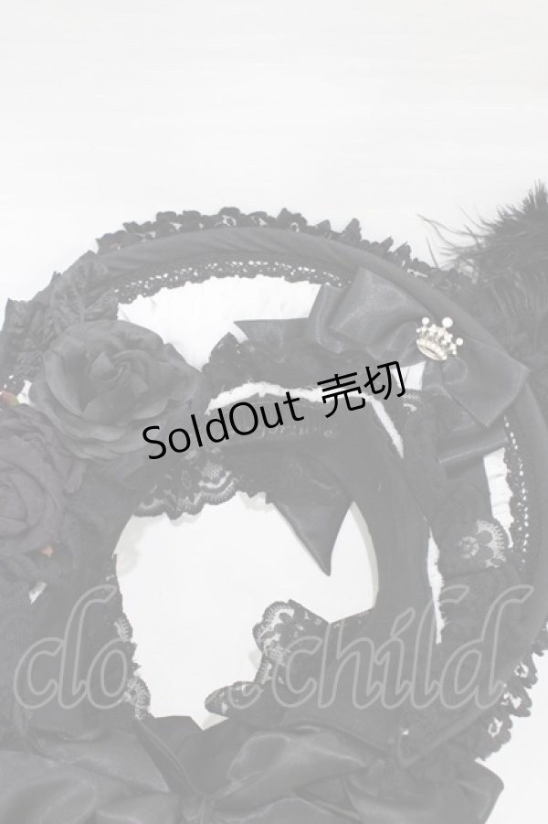 画像3: Triple fortune / ローズリボンボンネット  黒×白 H-26-02-08-1003-EL-AC-AK-ZH (3)