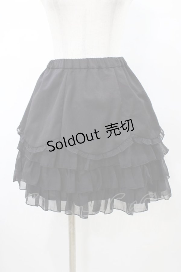 画像1: PEACE NOW / スカラップフリルスカート  ブラック H-26-02-08-1039-PU-SK-KB-ZH (1)