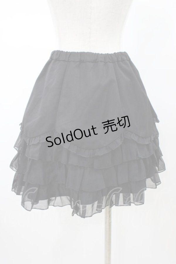 画像2: PEACE NOW / スカラップフリルスカート  ブラック H-26-02-08-1039-PU-SK-KB-ZH (2)