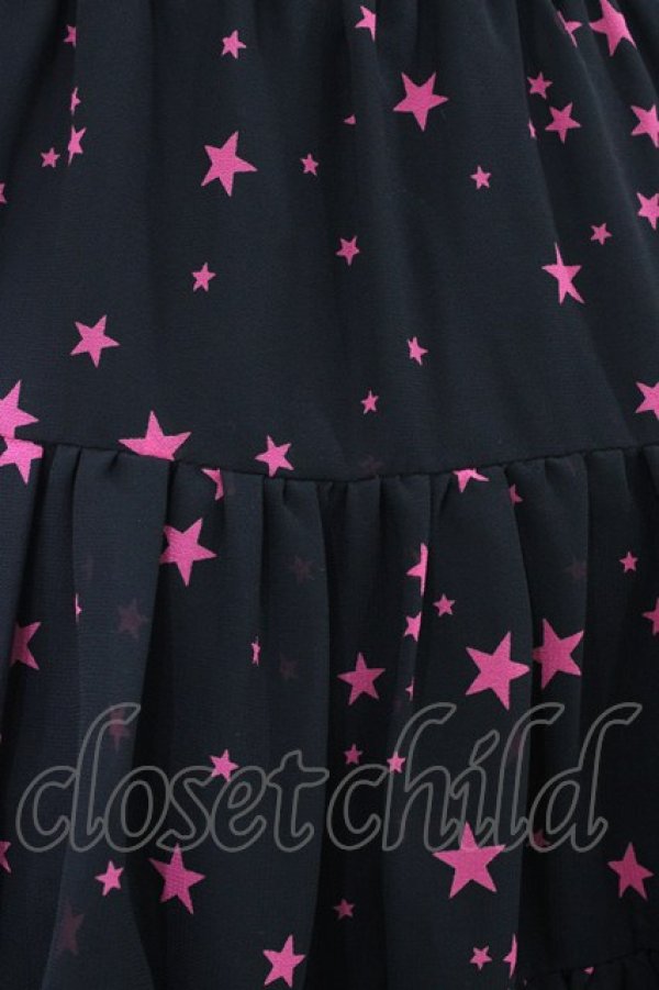 画像3: PEACE NOW / スターシフォンティアードスカート  ブラック×ピンク H-26-02-08-1041-PU-SK-KB-ZH (3)