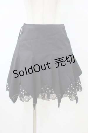 画像: PEACE NOW / スターシフォンレイヤード風スカート  ブラック×ホワイト H-26-02-08-1042-PU-SK-KB-ZH