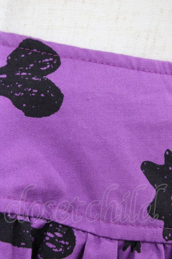 画像3: PEACE NOW / 裾チュールプリントスカート  パープル×ブラック H-26-02-08-1044-PU-SK-KB-ZH (3)