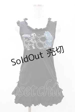 画像: PEACE NOW / フリルギャザーロングタンク  ブラック H-26-02-08-1045-PU-TO-KB-ZH