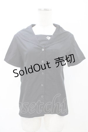 画像: PEACE NOW / エビィちゃん刺繍セーラーブラウス  ブラック H-26-02-08-1046-PU-BL-KB-ZH