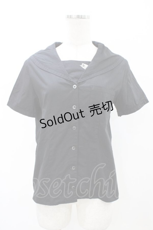 画像1: PEACE NOW / エビィちゃん刺繍セーラーブラウス  ブラック H-26-02-08-1046-PU-BL-KB-ZH (1)