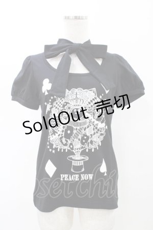 画像: PEACE NOW / チョーカー風プリントカットソー  ブラック H-26-02-08-1047-PU-TO-KB-ZH