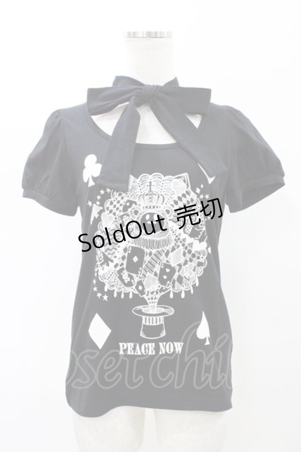 画像1: PEACE NOW / チョーカー風プリントカットソー  ブラック H-26-02-08-1047-PU-TO-KB-ZH (1)