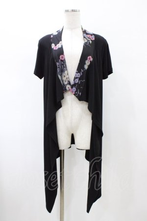 画像: Qutie Frash / バックプリント半袖カーデ  ブラック H-26-02-08-1052-QU-TO-KB-ZH