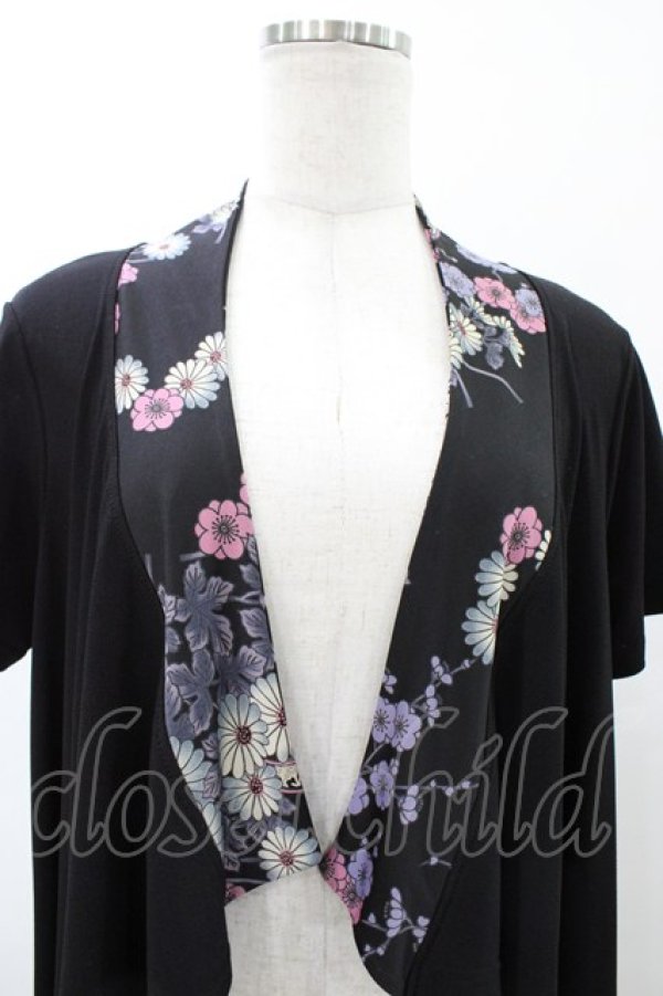 画像3: Qutie Frash / バックプリント半袖カーデ  ブラック H-26-02-08-1052-QU-TO-KB-ZH (3)