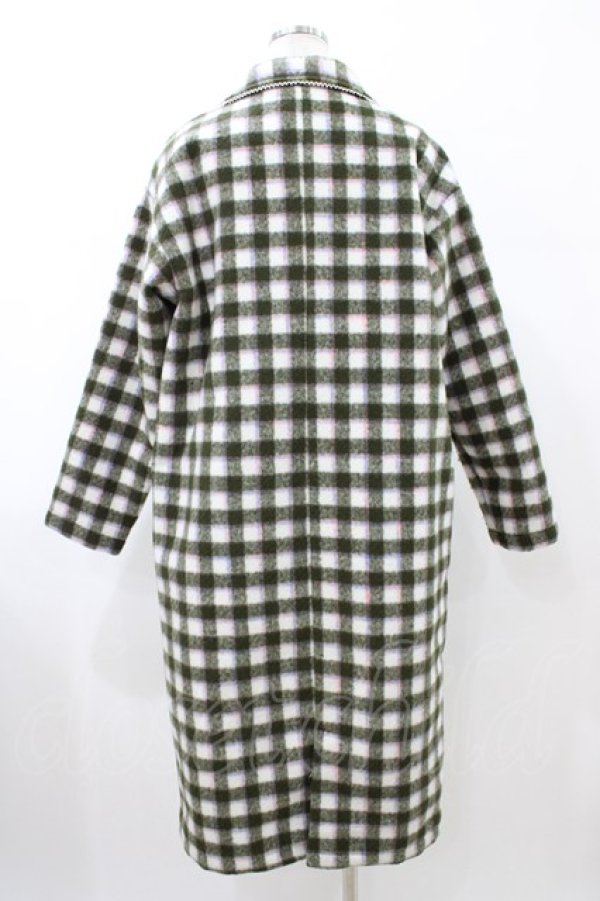 画像2: merry jenny / MIXチェックテーラードロングコート  グリーン H-26-02-08-1061-LO-CO-KB-ZH (2)
