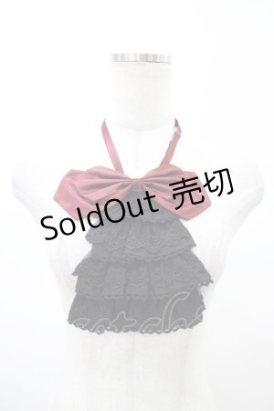 画像: PUTUMAYO / ジャボ付リボン  ブラック×ワイン H-26-02-08-1007-PT-ZA-KB-ZH