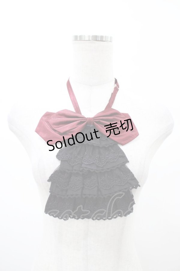 画像1: PUTUMAYO / ジャボ付リボン  ブラック×ワイン H-26-02-08-1007-PT-ZA-KB-ZH (1)