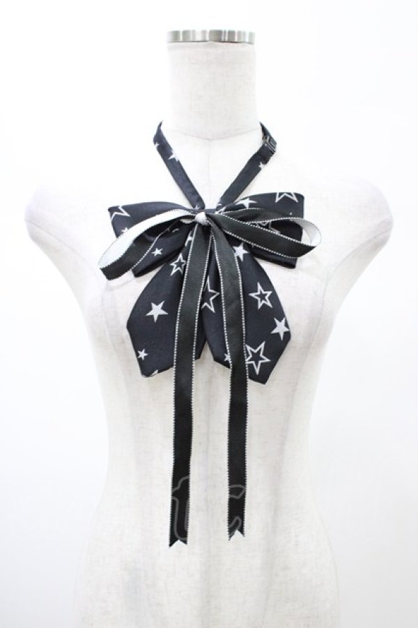 画像1: PEACE NOW / リボンタイ  ブラック/スターダブルリボン H-26-02-08-1014-PU-ZA-KB-ZH (1)