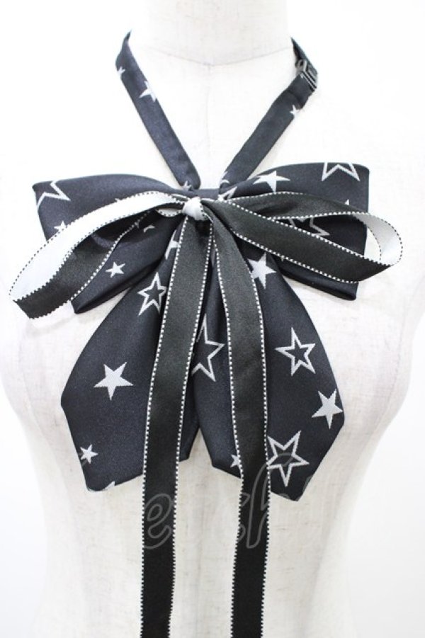 画像2: PEACE NOW / リボンタイ  ブラック/スターダブルリボン H-26-02-08-1014-PU-ZA-KB-ZH (2)