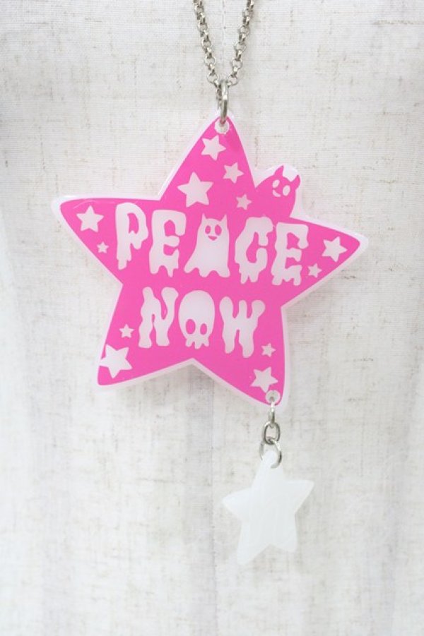 画像1: PEACE NOW / アクリルネックレス   H-26-02-08-1019-PU-AC-KB-ZH (1)