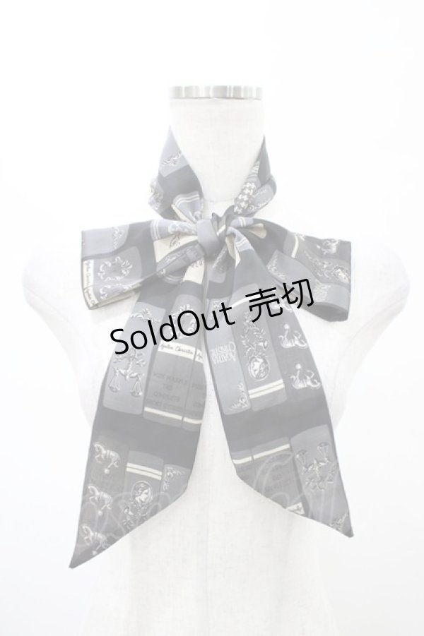 画像1: Jane Marple / Agatha’s libraryスカーフ  チャコールグレー H-26-02-08-1021-JM-ZA-KB-ZH (1)