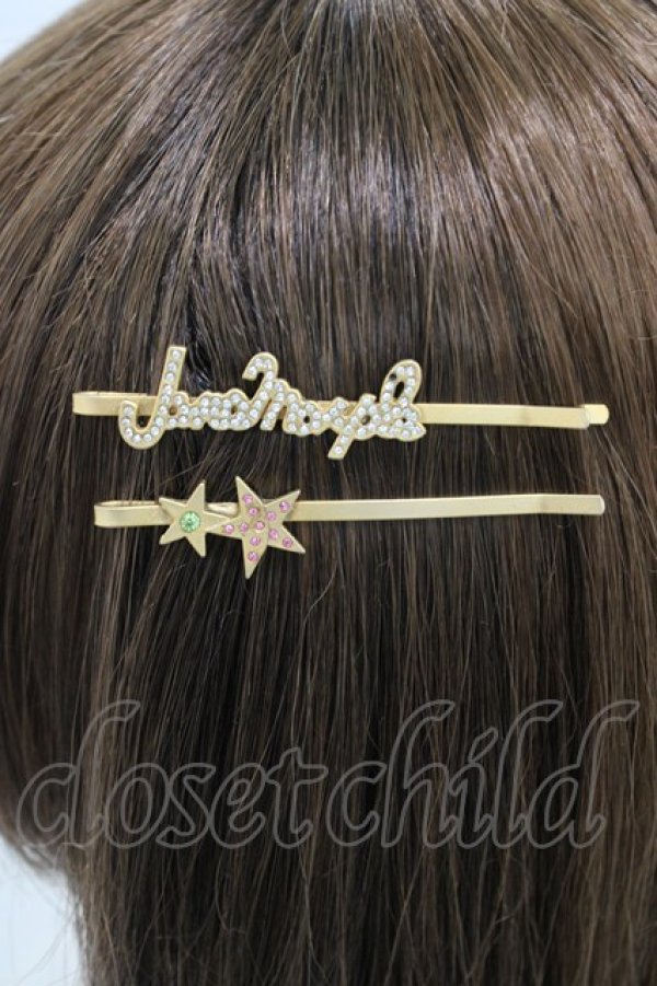 画像2: Jane Marple / ロゴ＆スターヘアピン  ゴールド H-26-02-08-1023-JM-AC-KB-ZH (2)