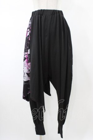 画像: NieR Clothing / レイヤード風サルエルパンツ  黒 H-26-02-08-1028-PU-PA-KB-ZH