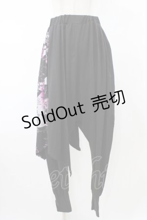 画像: NieR Clothing / レイヤード風サルエルパンツ  黒 H-26-02-08-1028-PU-PA-KB-ZH