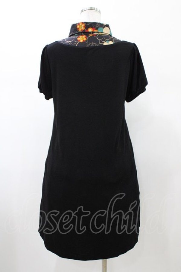 画像2: Despair / 胸元切り替えルーズ・フィットワンピース  ブラック H-26-02-08-1034-GO-OP-KB-ZH (2)