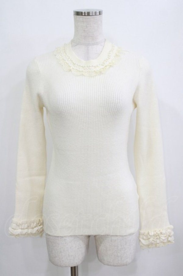 画像1: axes femme / パール使いニット M オフ H-26-02-08-051-AX-TO-NS-ZH (1)