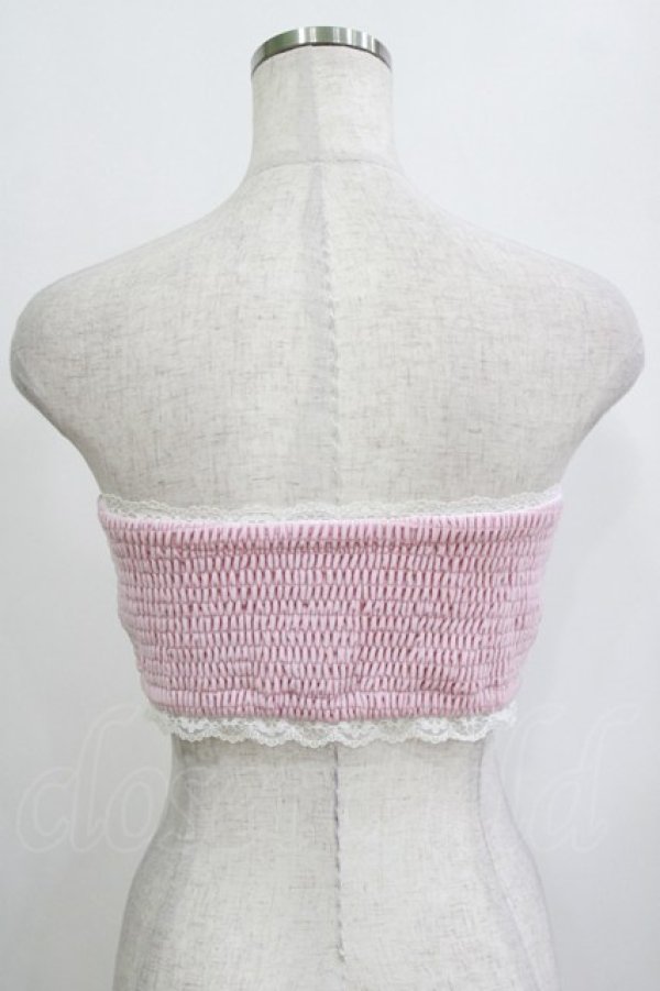 画像2: Swankiss / ローズ刺繍ベロアベアトップ Free ピンク H-26-02-08-052-CA-TO-NS-ZH (2)