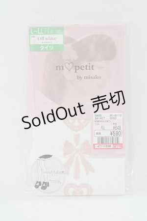 画像: m petit by misako / ECAMタイツハートリボン L~LL オフ/ピンク H-26-02-08-067-LO-ZA-NS-ZH