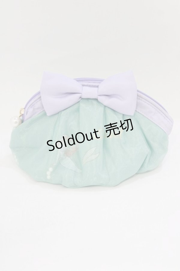 画像1: Maison de FLEUR / Ariel/リボンポーチ  ミント H-26-02-08-068-LO-ZA-NS-ZH (1)
