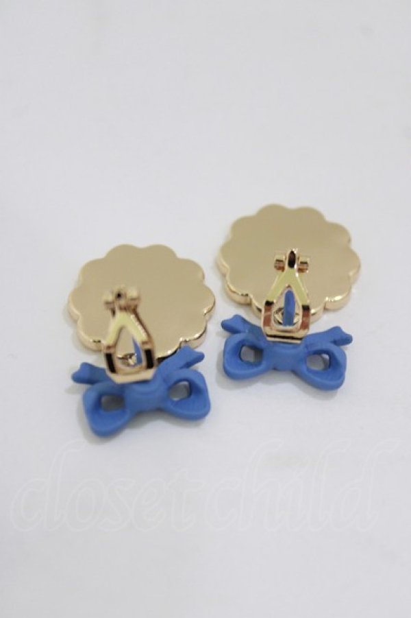 画像2: m petit by misako / AMリボンフラワーイヤリング  サックス H-26-02-08-072-LO-AC-NS-ZH (2)