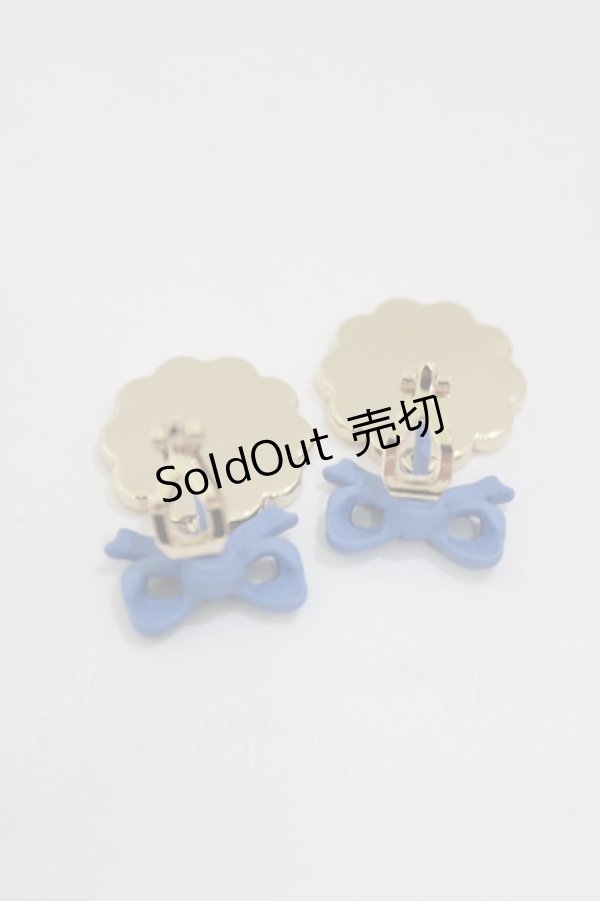 画像2: m petit by misako / AMリボンフラワーイヤリング  サックス H-26-02-08-072-LO-AC-NS-ZH (2)