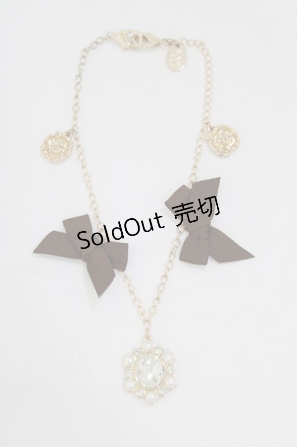 画像1: m petit by misako / リボンチャーム  ブラウン H-26-02-08-073-LO-ZA-NS-ZH (1)