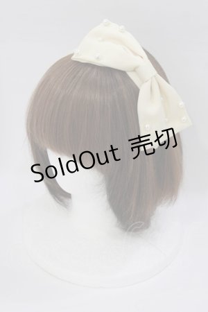 画像: m petit by misako / パールリボンカチューシャ  オフ H-26-02-08-078-LO-AC-NS-ZH