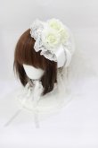 画像1: metamorphose / ローズリボン円形ヘッドドレス  オフ白系 H-26-02-08-081-ME-AC-NS-ZH (1)