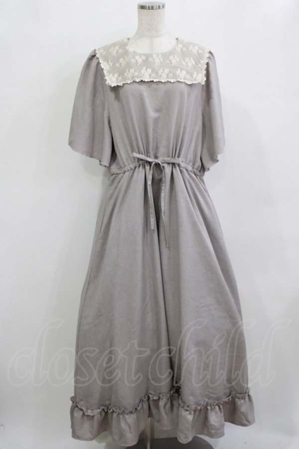 画像1: m petit by misako / TT*AOKレースセーラーワンピース 3L グレー H-26-02-08-013-LO-OP-NS-ZH (1)