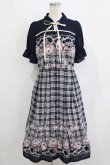 画像1: axes femme / フラワー×チェックワンピース M ネイビー H-26-02-08-014-AX-OP-YZ-ZH (1)
