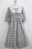 画像1: Fi.n.t / レース衿チェックワンピース Free L/BLUE H-26-02-08-015-CA-OP-NS-ZH (1)