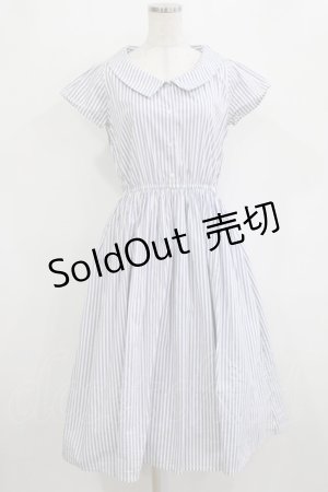 画像: F&A / フレンチスリーブストライプシャツワンピース Free OFF×NAVY H-26-02-08-017-LO-OP-NS-ZH