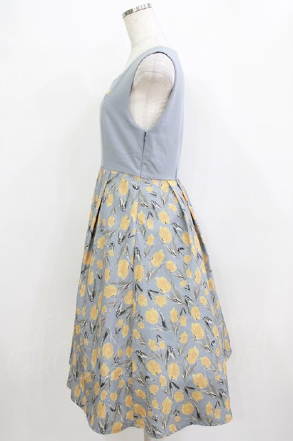 画像2: Fi.n.t / 刺繍入りチューリップ柄ジャンパースカート Free SAX H-26-02-08-021-CA-OP-NS-ZH (2)