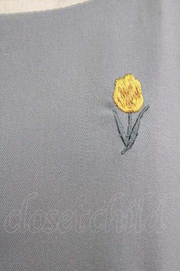 画像5: Fi.n.t / 刺繍入りチューリップ柄ジャンパースカート Free SAX H-26-02-08-021-CA-OP-NS-ZH (5)