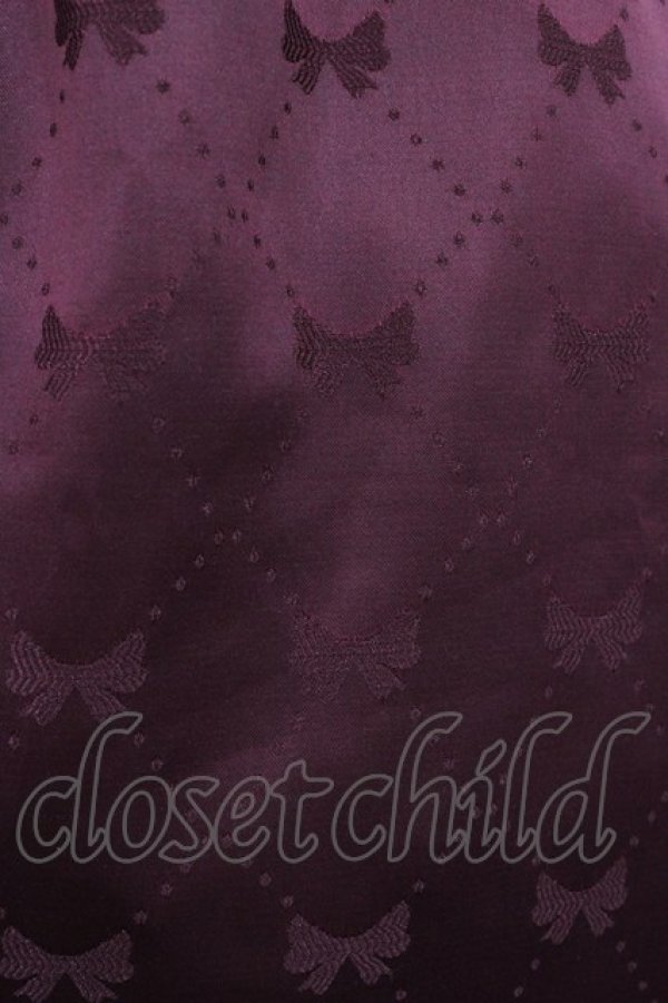 画像3: Cherirulu Chocola / リボン柄ジャンパースカート L ボルドー H-26-02-09-038-0-OP-NS-ZH (3)
